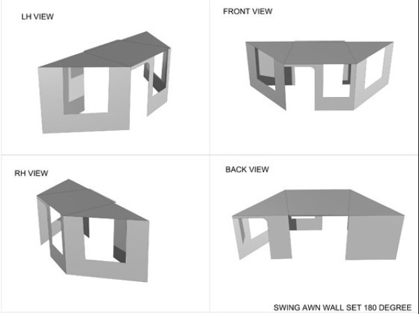 SWING AWN WALLSET 2.0M 180 DEGREE